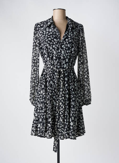Robe mi-longue imprimé fleurs manches longues noir VERO MODA femme