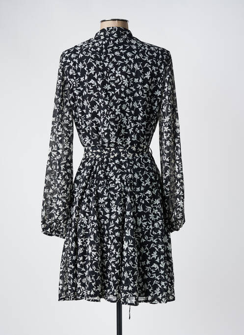 Robe mi-longue imprimé fleurs manches longues noir VERO MODA femme
