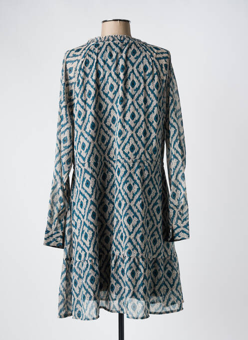Robe mi-longue coupe fluide manches longues bleu JDY femme