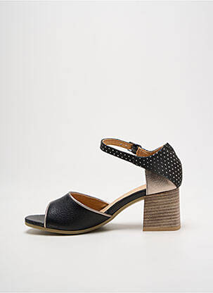 Sandales/nu pieds tissage satiné talon de 4 à 6cm noir MINKA DESIGN femme