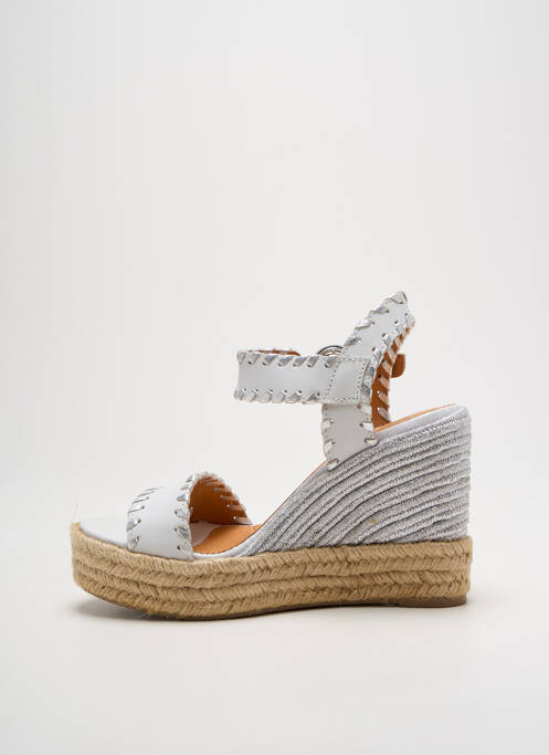 Espadrilles tissage satiné talon haut de 10cm et plus argent MINKA DESIGN femme