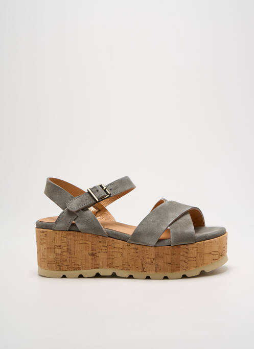 Sandales/nu pieds talon compensé talon de 4 à 6cm gris MINKA DESIGN femme