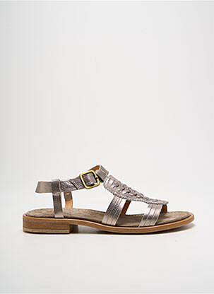 Sandales/nu pieds chiquet talon plat jusqu'à 3cm argent MINKA DESIGN femme