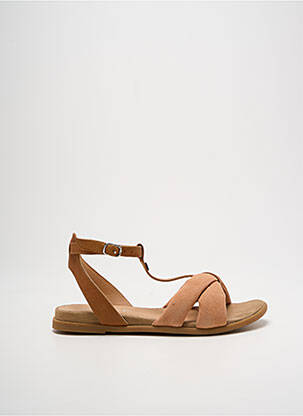 Sandales/nu pieds chiquet talon plat jusqu'à 3cm marron ADIGE femme