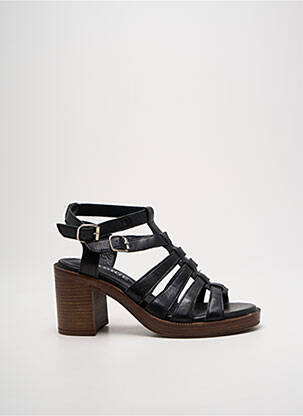 Sandales/nu pieds matière lisse talon de 7 à 9cm noir ADIGE femme