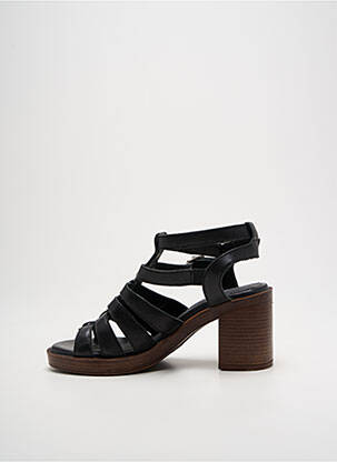Sandales/nu pieds matière lisse talon de 7 à 9cm noir ADIGE femme