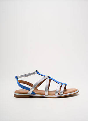 Sandales/nu pieds chiquet talon plat jusqu'à 3cm bleu ADIGE femme