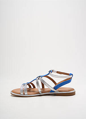 Sandales/nu pieds chiquet talon plat jusqu'à 3cm bleu ADIGE femme