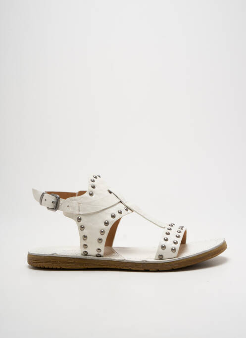Sandales/nu pieds tissage satiné talon plat jusqu'à 3cm blanc REGARD femme