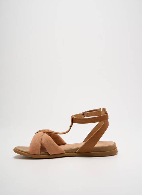 Sandales/nu pieds chiquet talon plat jusqu'à 3cm marron ADIGE femme