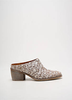 Mules/sabots tissage satiné talon de 4 à 6cm argent MINKA DESIGN femme
