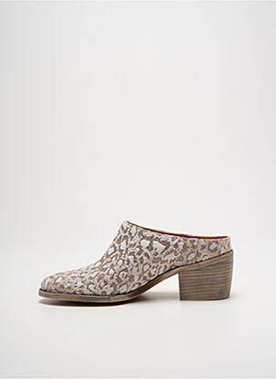 Mules/sabots tissage satiné talon de 4 à 6cm argent MINKA DESIGN femme