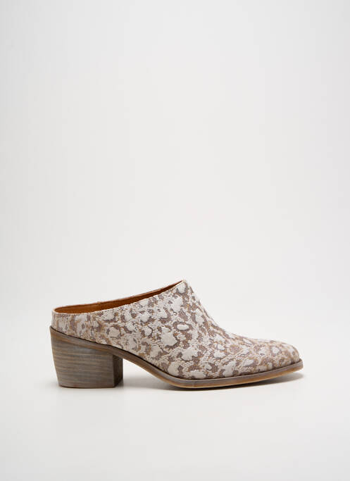 Mules/sabots tissage satiné talon de 4 à 6cm argent MINKA DESIGN femme