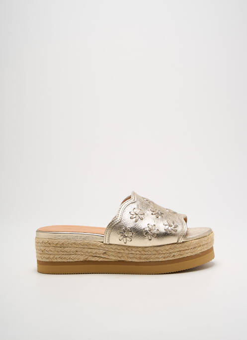 Mules/sabots matière lisse talon de 4 à 6cm or MINKA DESIGN femme