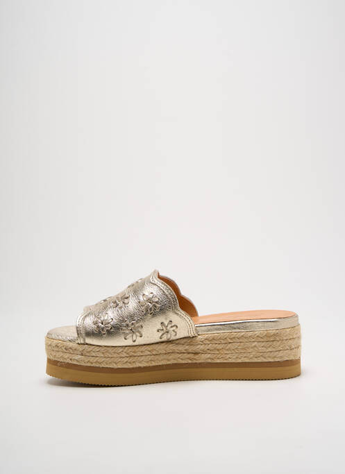 Mules/sabots matière lisse talon de 4 à 6cm or MINKA DESIGN femme
