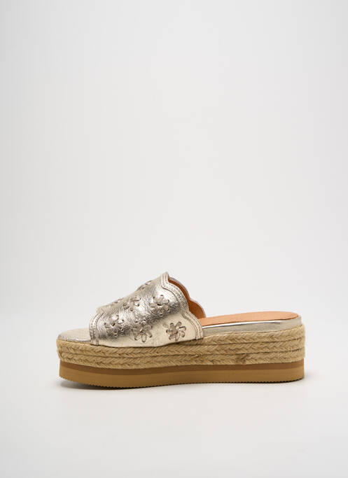 Mules/sabots matière lisse talon de 4 à 6cm or MINKA DESIGN femme