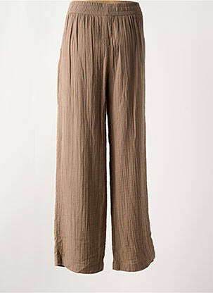 Pantalon droit taille élastique beige STREET ONE femme