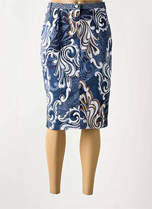 Jupe mi-longue bleu GUY DUBOUIS pour femme