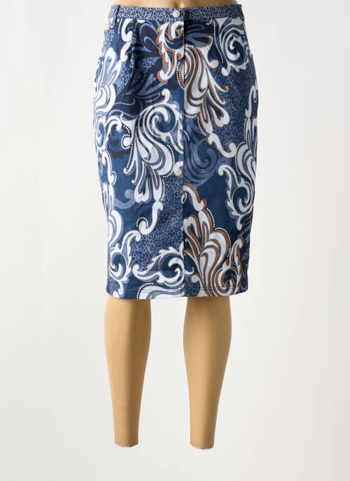 Jupe mi-longue bleu GUY DUBOUIS femme