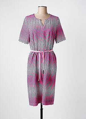 Robe mi-longue manches courtes manches courtes rose FRANK WALDER femme