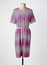 Robe mi-longue manches courtes manches courtes rose FRANK WALDER femme