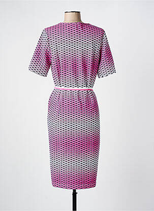 Robe mi-longue manches courtes manches courtes rose FRANK WALDER femme