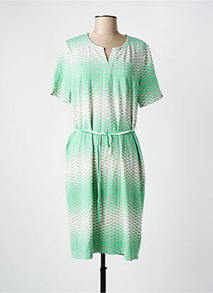 Robe mi-longue manches courtes manches courtes vert FRANK WALDER femme