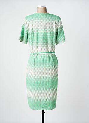Robe mi-longue manches courtes manches courtes vert FRANK WALDER femme