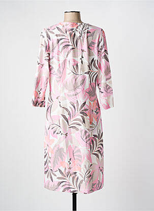 Robe mi-longue manches 3/4 manches 3/4 rose FRANK WALDER femme