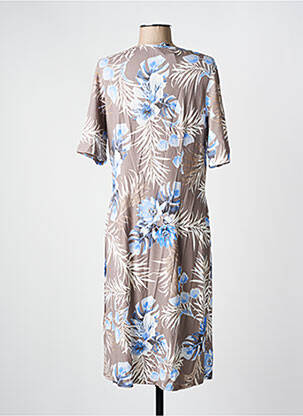 Robe mi-longue manches courtes manches courtes marron FRANK WALDER femme