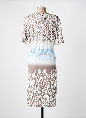 Robe mi-longue manches courtes manches courtes marron FRANK WALDER femme