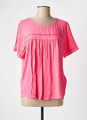Blouse tissage crêpe manches courtes rose STREET ONE femme
