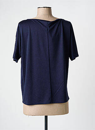 Top tissage jersey manches courtes bleu MARBLE femme