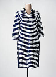 Robe mi-longue manches 3/4 manches 3/4 bleu FRANK WALDER femme