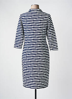 Robe mi-longue manches 3/4 manches 3/4 bleu FRANK WALDER femme