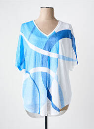 T-shirt manches mi-longues manches courtes bleu MARBLE femme