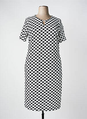 Robe mi-longue manches courtes manches courtes noir FRANK WALDER femme
