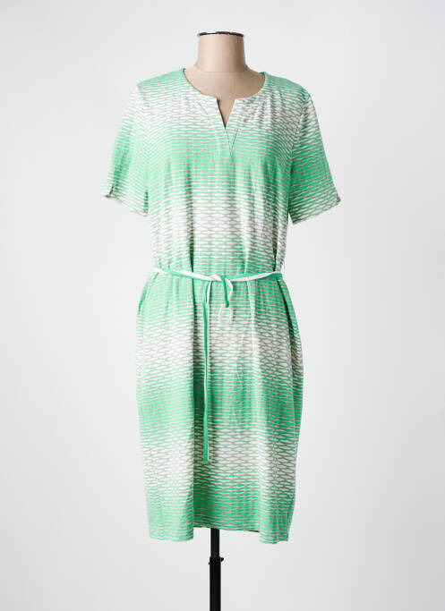 Robe mi-longue manches courtes manches courtes vert FRANK WALDER femme