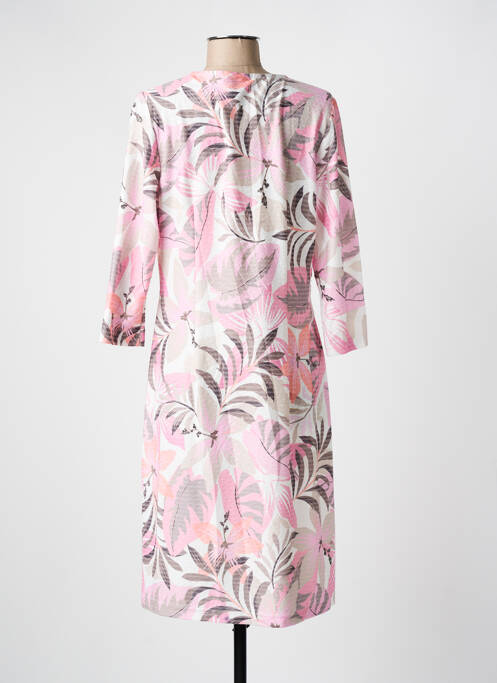 Robe mi-longue manches 3/4 manches 3/4 rose FRANK WALDER femme