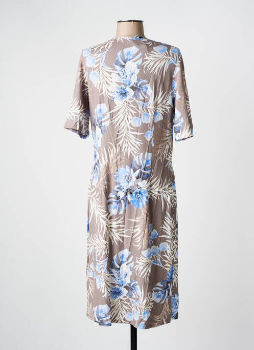Robe mi-longue manches courtes manches courtes marron FRANK WALDER femme