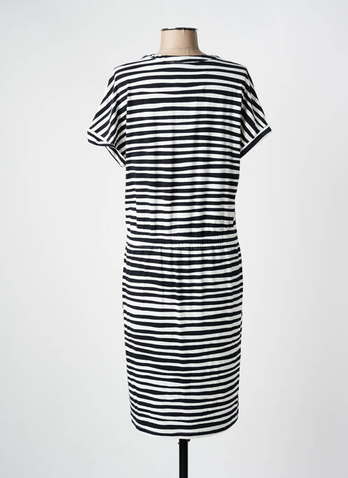 Robe mi-longue imprimé fantaisie manches courtes noir FRANK WALDER femme