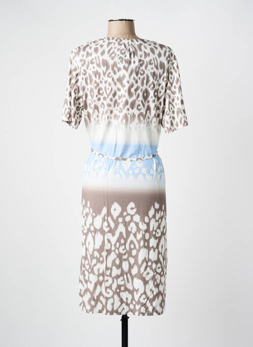 Robe mi-longue manches courtes manches courtes marron FRANK WALDER femme