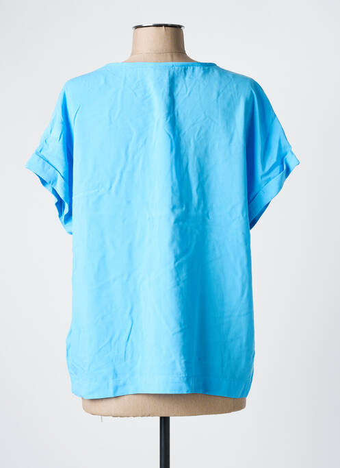 Blouse tissage popeline manches courtes bleu STREET ONE femme