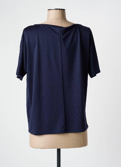 Top tissage jersey manches courtes bleu MARBLE femme