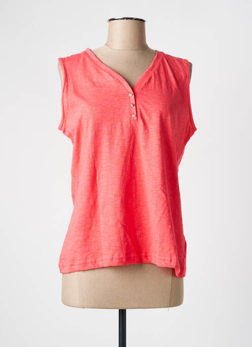 Débardeur col v sans manche rose GRIFFON femme
