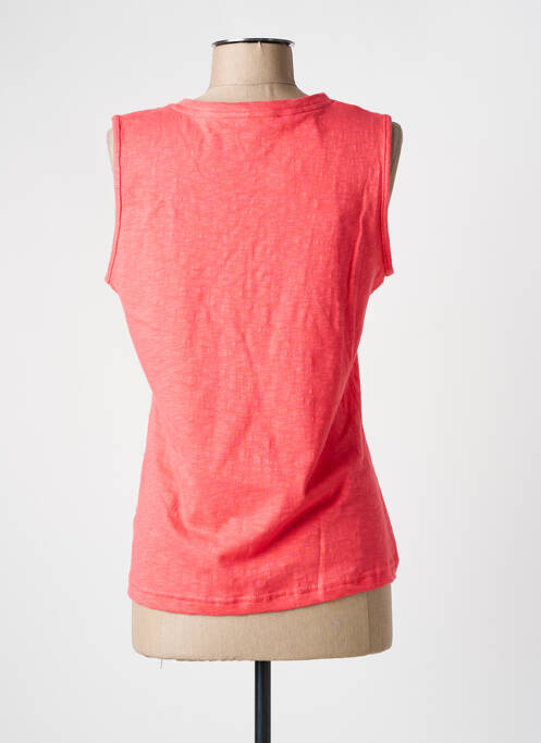Débardeur col v sans manche rose GRIFFON femme