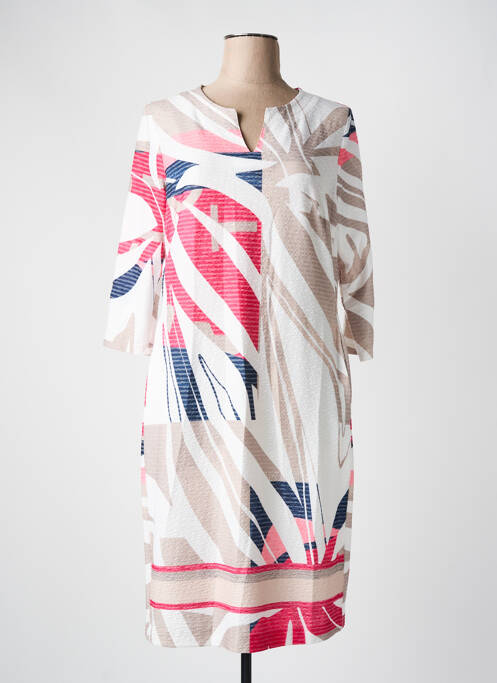 Robe mi-longue manches 3/4 manches 3/4 blanc FRANK WALDER femme
