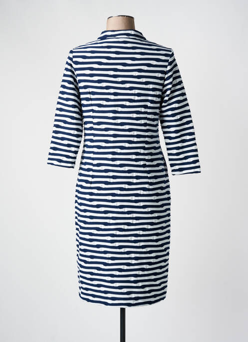 Robe mi-longue manches 3/4 manches 3/4 bleu FRANK WALDER femme