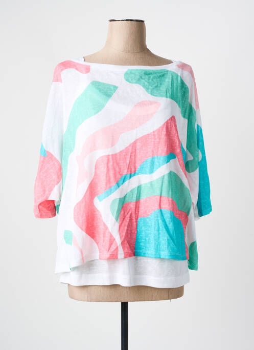 T-shirt imprimé fantaisie manches 3/4 vert MARBLE femme