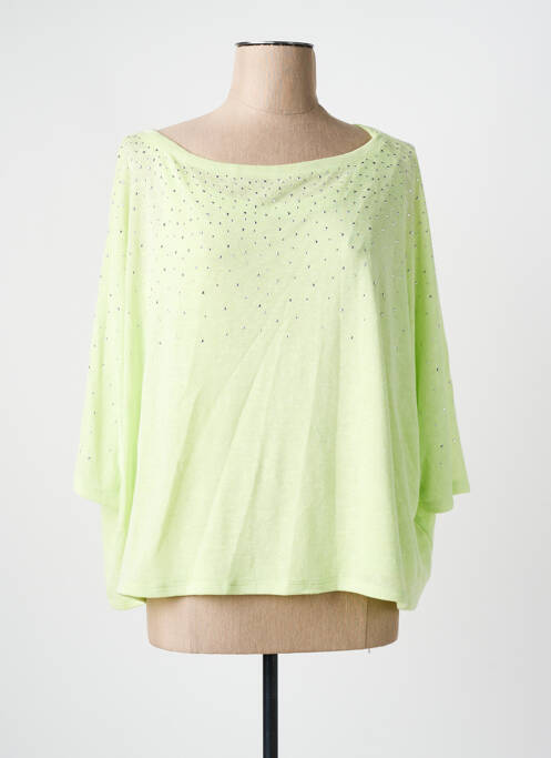Top tissage jersey manches 3/4 vert MARBLE femme